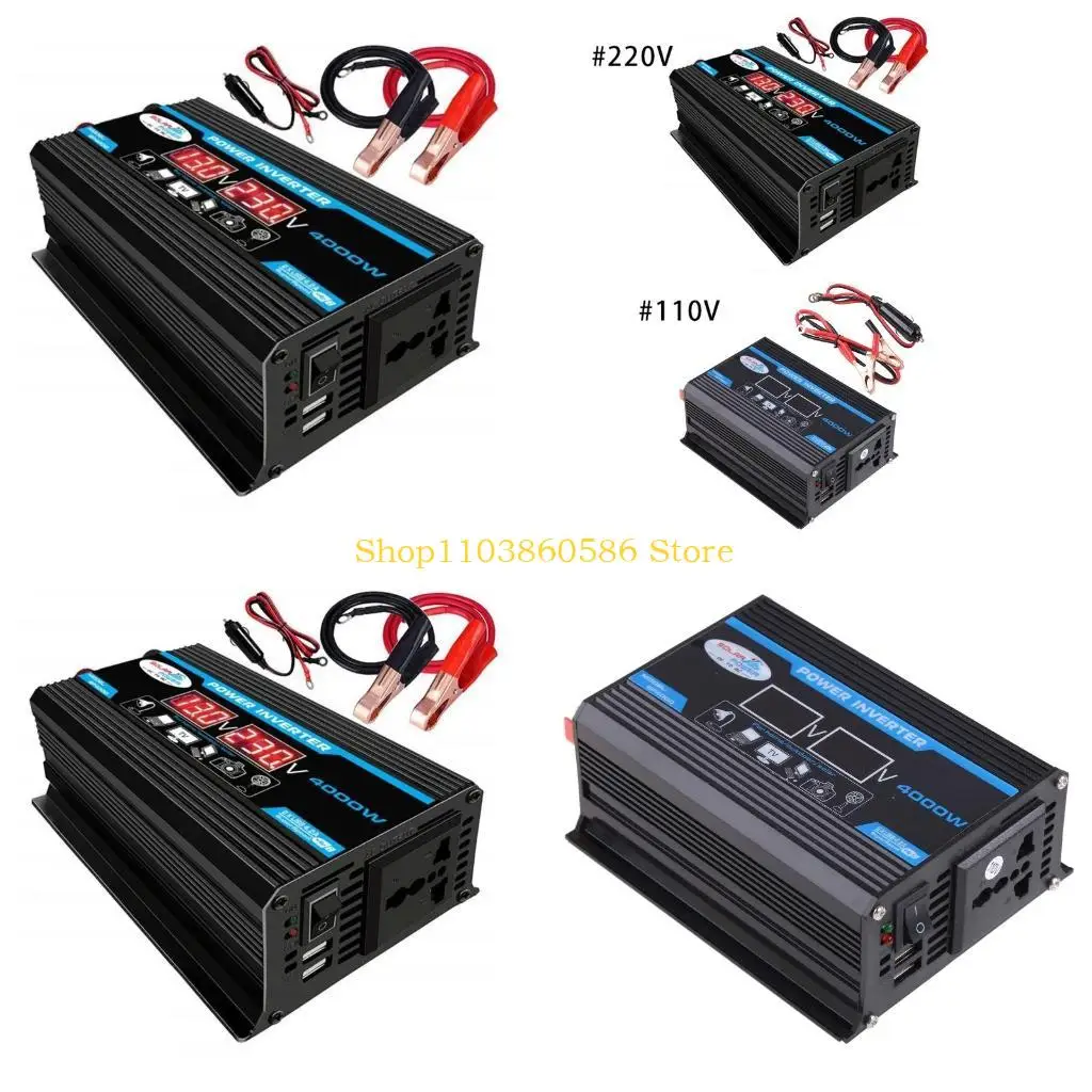 

242A Автомобильный инверторный преобразователь с двойным USB-преобразователем постоянного тока 12 В в переменный ток 220/110 В