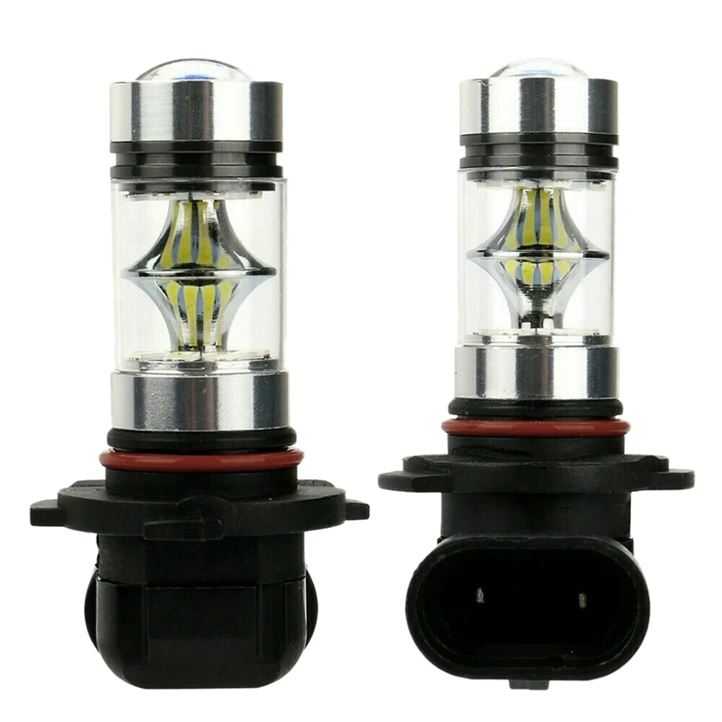 2X 6000K bola lampu kabut LED Super putih, H10 9045 9145 9140 100W 1200LM dengan Filter udara kabin CF10285 karbon aktif