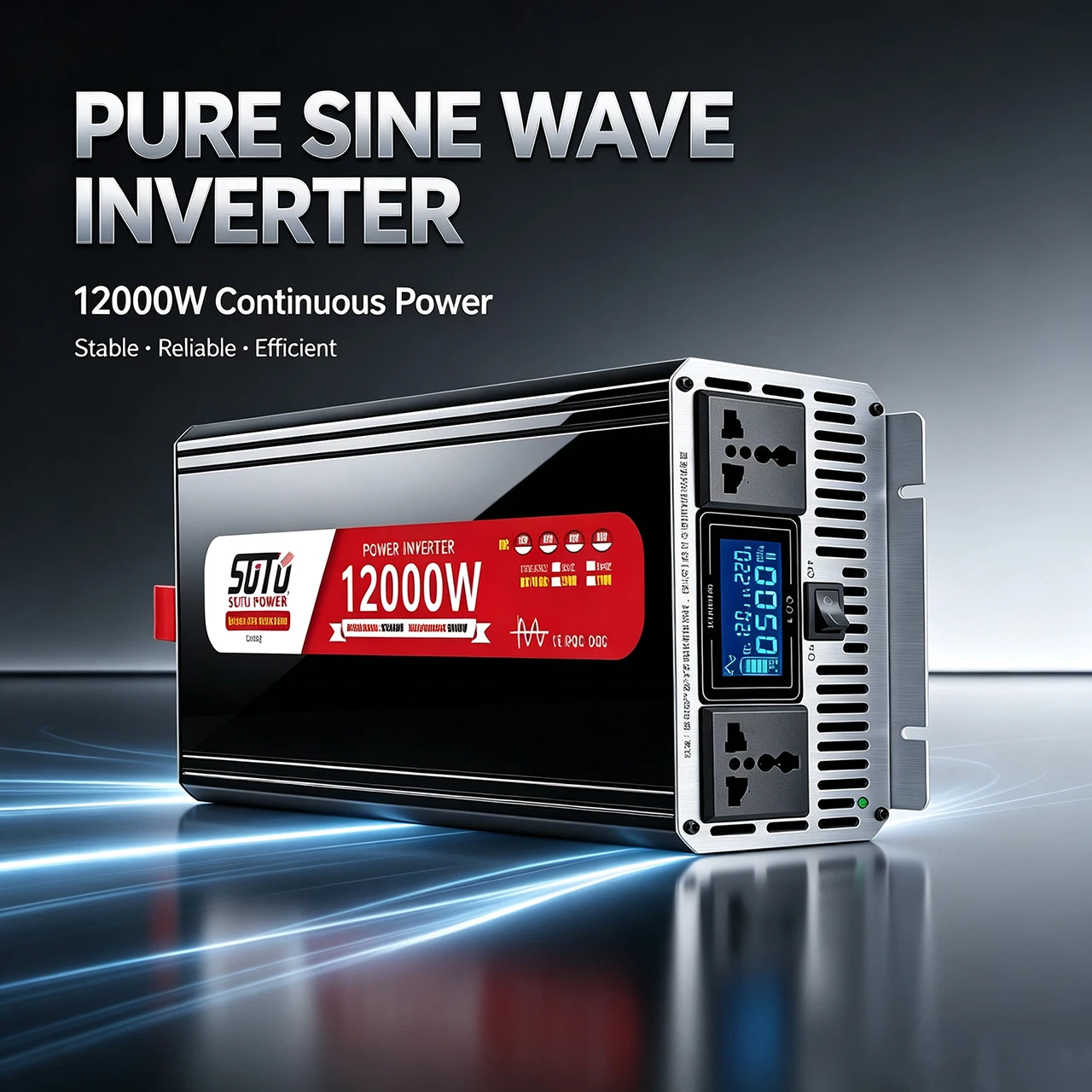 Pure sine wave inverter  12V24V 12000W  to 220V 50HZ  110V 60HZ car home high power battery solar power converter universal