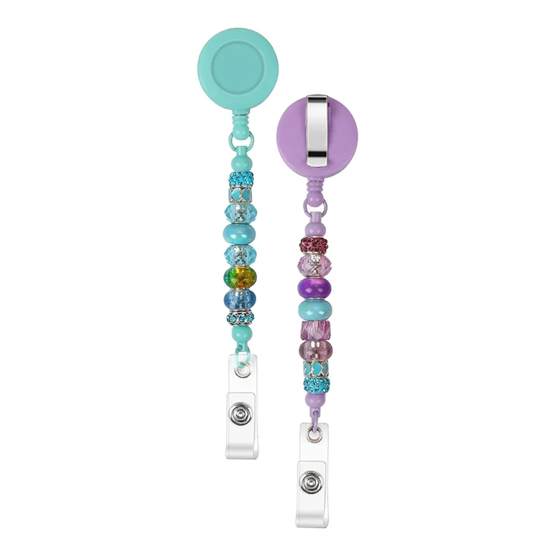 

Beaded Badge Reel Strip Retractable DIY Badge Reel Kit Nurse ID Card Holder For Teacher Office Supplies DIY Beaded