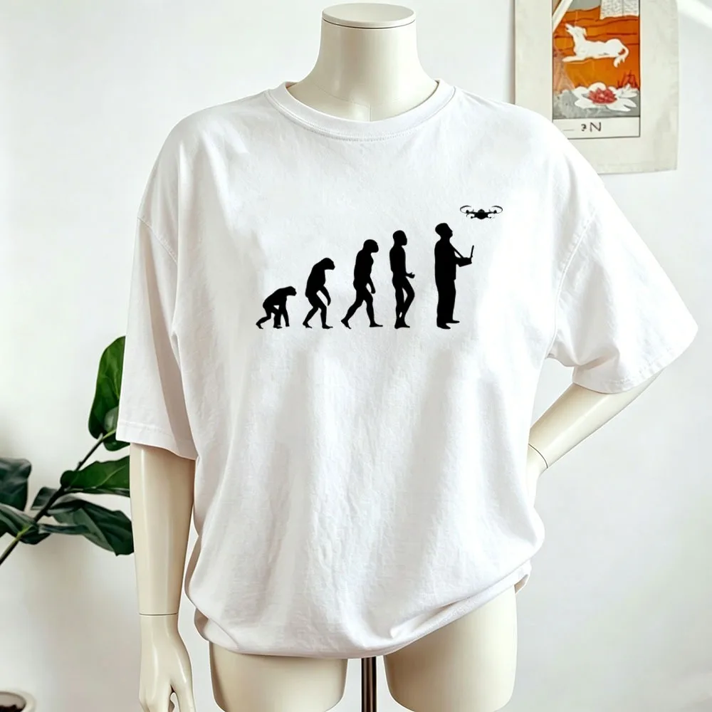 Drone Pilot Evolution Shirt Photographer Tops Videographer Plain T Shirt Birthday Family Presents Cotton Y2K Graphic Clothes