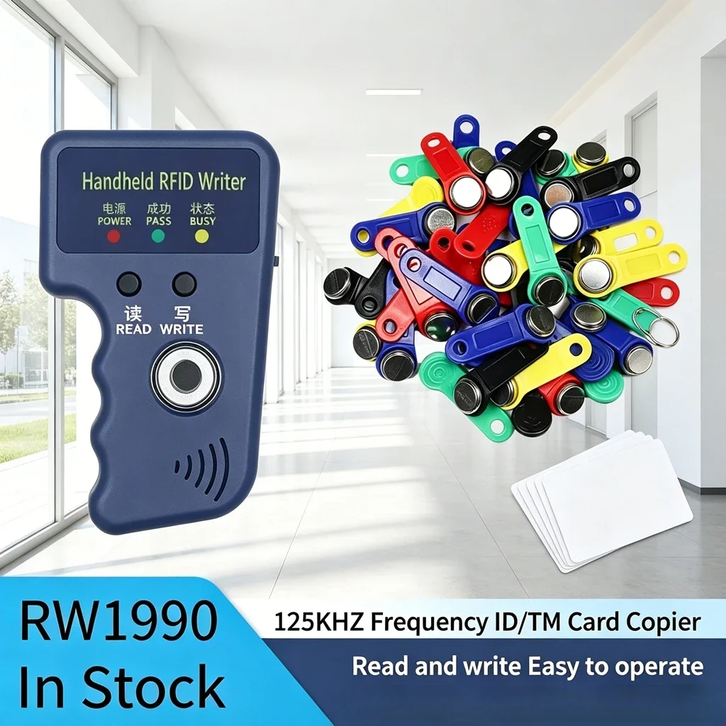 RW1990 TM Copier RFID Duplicator Reader TM1990 Ibutton DS-1990A I-Button Handheld 125KHz T5577 EM4305 EM4100 Keys Tag Card
