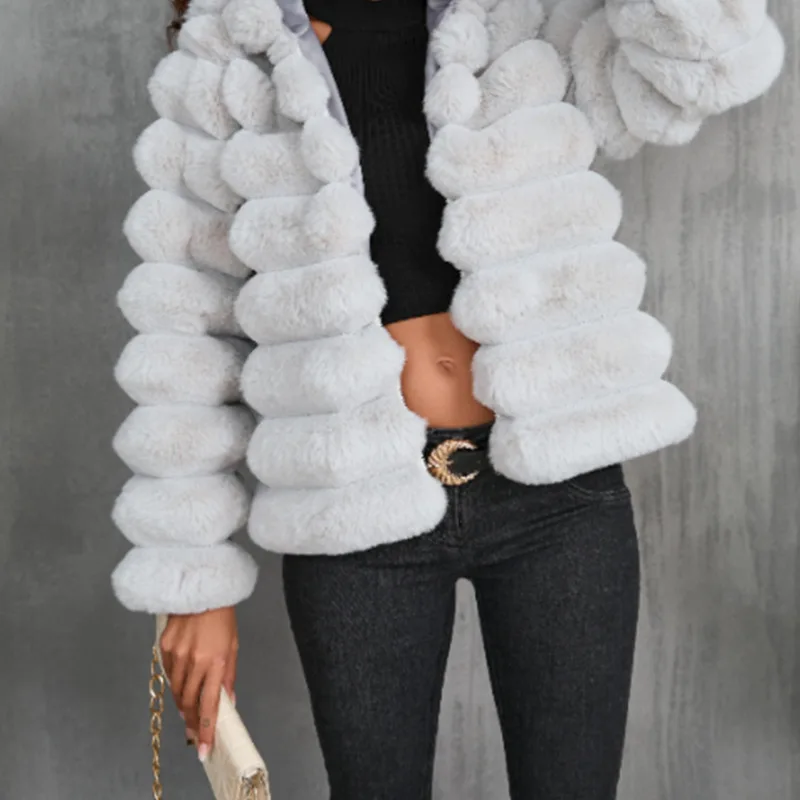 Autumn Winter New Faux Fur Short Women's Versatile Coat 4