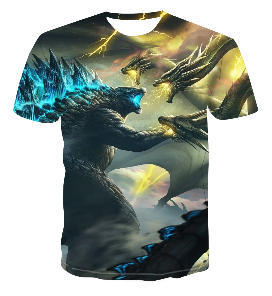 T-shirt fantasia dinosauro moda estiva T-shirt stampa 3D da uomo Casual maniche corte film film magliette divertenti Streetwears top