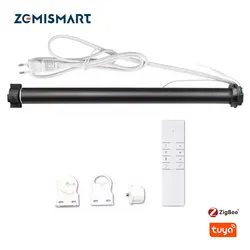 Zemismart Tuya Zigbee Roller Shade Motor 38mm Tube Electric Engine Shutter Rod Alexa Google Home Voice Control Smartthings