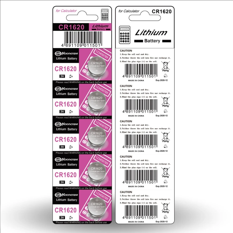 50/100 pezzi CR1620 3V batterie al litio protezione ambientale batteria a bottone per telecomando chiave auto