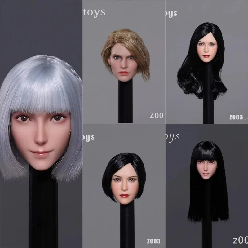 

Ziltoys 1/6 Scale Z001 002 003 006 Head Sculpt Movable Eyes Head Played for 12" Female Soldier Action Figure Phicen TBL Doll
