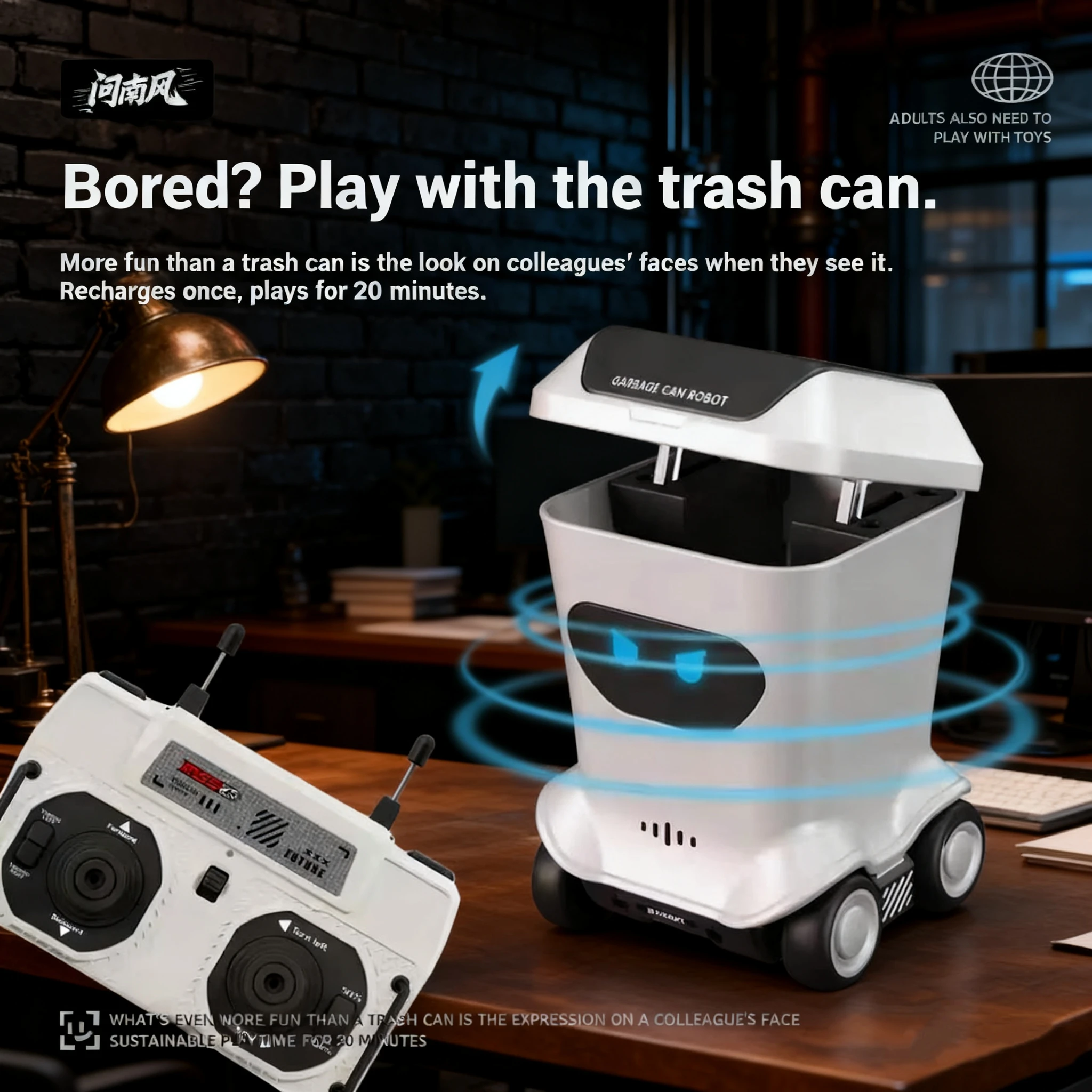 

Mini Remote Controlled Trash Can Creative Trendy Plaything Display Item Boys Girls Toy Gift Question South Wind
