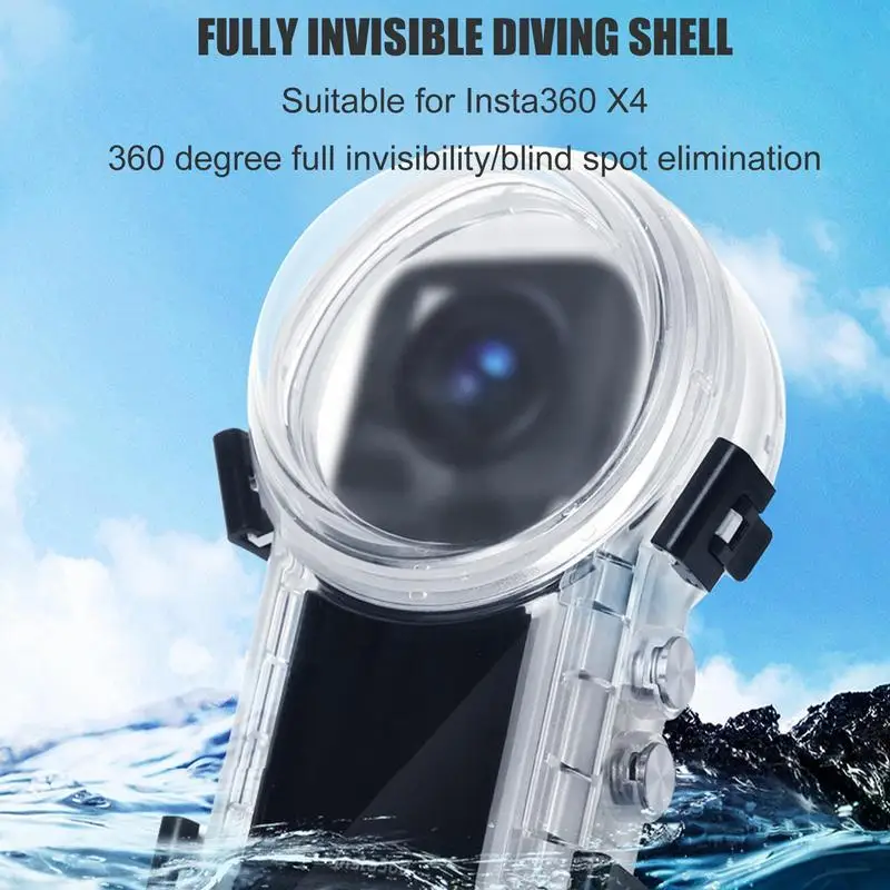 Dive Case For Insta360 X4 50m Waterproof Housing Underwater Protector Invisible 360 Fully Diving Shell Camera Accessories