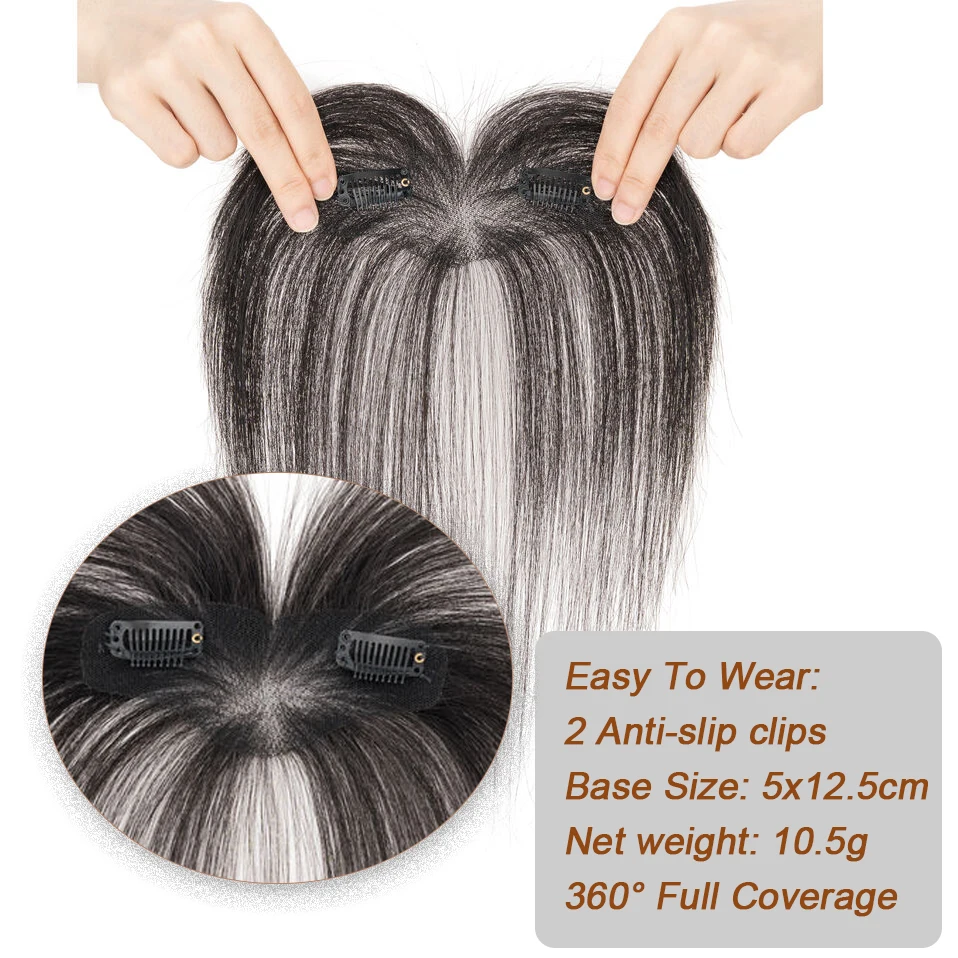 Sego 360° 3D Cover Clip in Bangs Real Human Hair Bangs Clip in Hair Topper for Women Hair Bangs Clip in Hairpieces for Daily Use