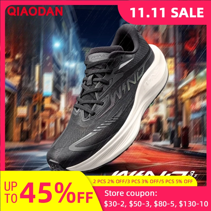 

QIAODAN Strong Wind 3.5TR водонепроницаемые кроссовки 2021, осень-зима, мужские амортизирующие гоночные кроссовки с отскоком QDB023254297