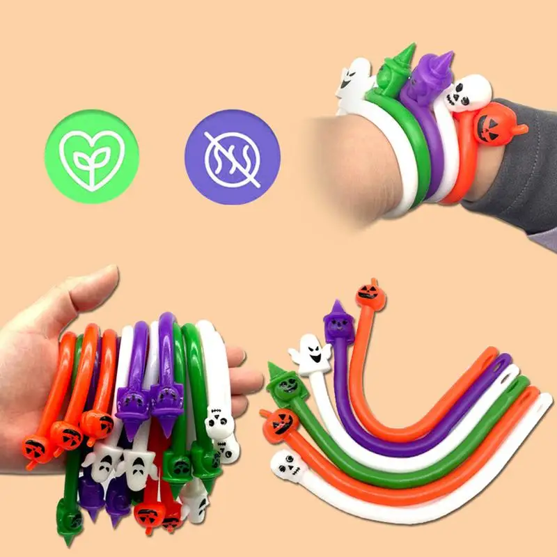 Stretchy Fidget 5X Halloween Ghost Sensory Bracelet Party Favors Stress Relief Toys Stretch Toys For Kids Adults