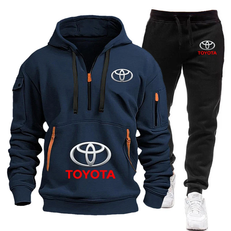 سويت شيرت رجالي بقلنسوة 2025 نمط تويوتا سباق سترة مخصصة رياضية للياقة البدنية بدلة ترفيهية مجموعة الخريف والشتاء #3