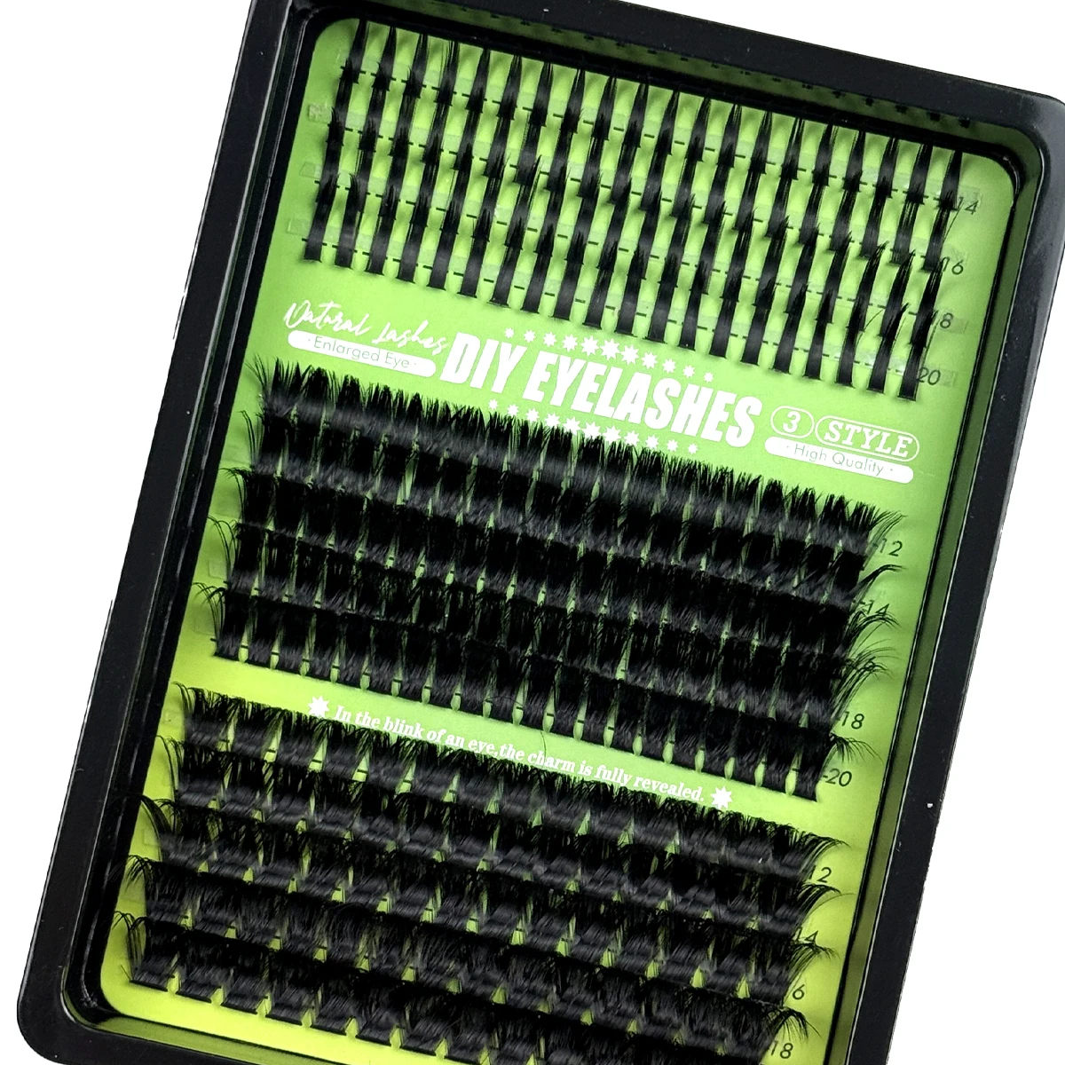 HBZGTLAD Spikes 80D-160D Wimpern-Cluster, gemischte Tray-Verpackung, voluminöse, flauschige Cluster-Wimpern, Wispy Einzelwimpern-Extensions für DIY-Make-up – Detail 8