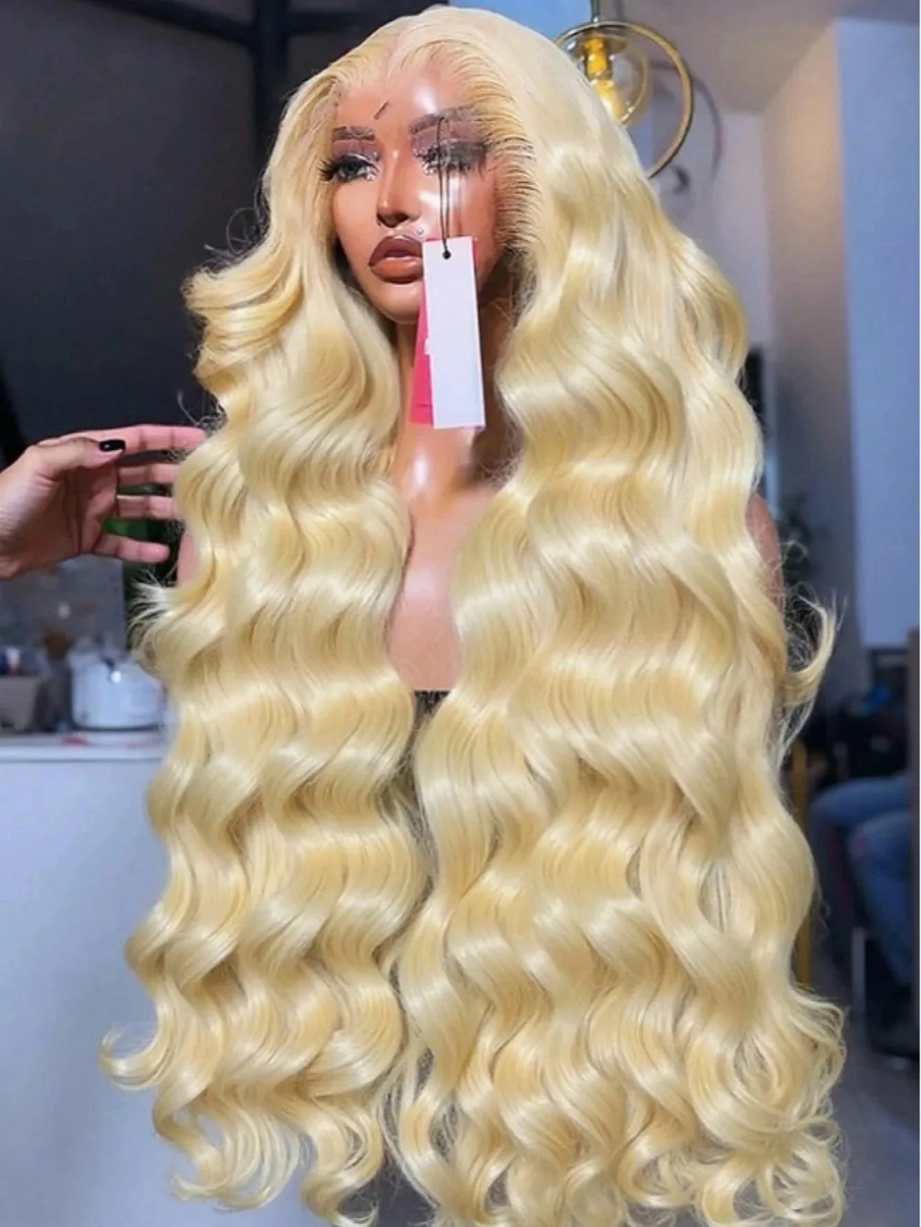 36 Zoll 613 13x6 Lace Front Perücke Echthaar Körperwelle Blonde Perücke Echthaar 613 HD Transparente blonde Lace Front Perücken vorgezupft