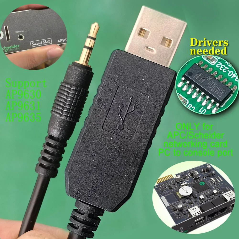 940-0299A AP9630/9635/9631 Networking Management Card Config Console Initial Cable PC Interface/Link Cable