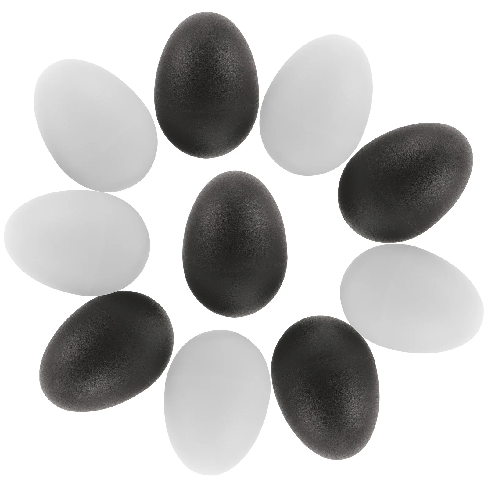 

10 Pcs Black White Plastic Shakers Maracas Kids Musical Toy Hand Instrument Percussion Teaching Aids Textured