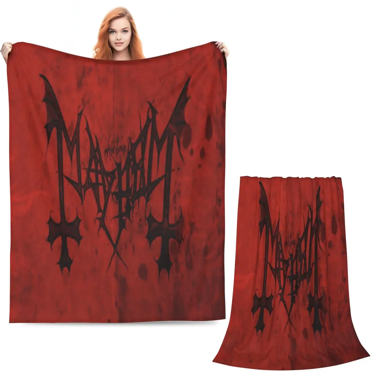 Mayhem Band Logo (8) Blanket Soft Warm Flannel Throw Blanket Plush for Bed Living room Picnic Travel Home Sofa