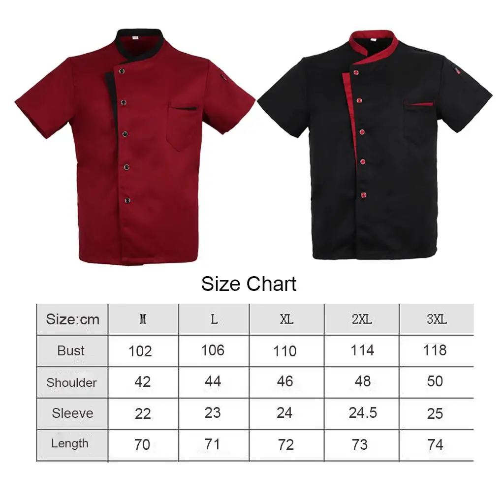 Unisex Keuken Chef-Jas Jas Korte Mouwen Shirt Foodservice Keuken Uniform Chef-Kok Cook Jasje Hotel Restaurant Cake Kostuum