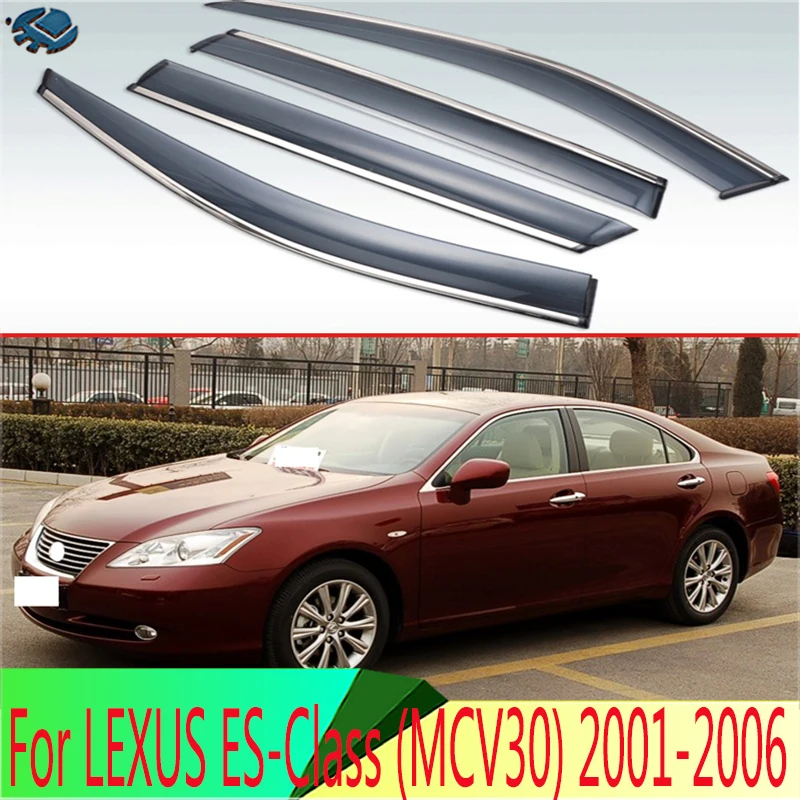 

For LEXUS ES-Class (MCV30) 2001 2002 2003 2004 2005 2006 Plastic Exterior Visor Vent Shades Window Sun Rain Guard Deflector 4pcs
