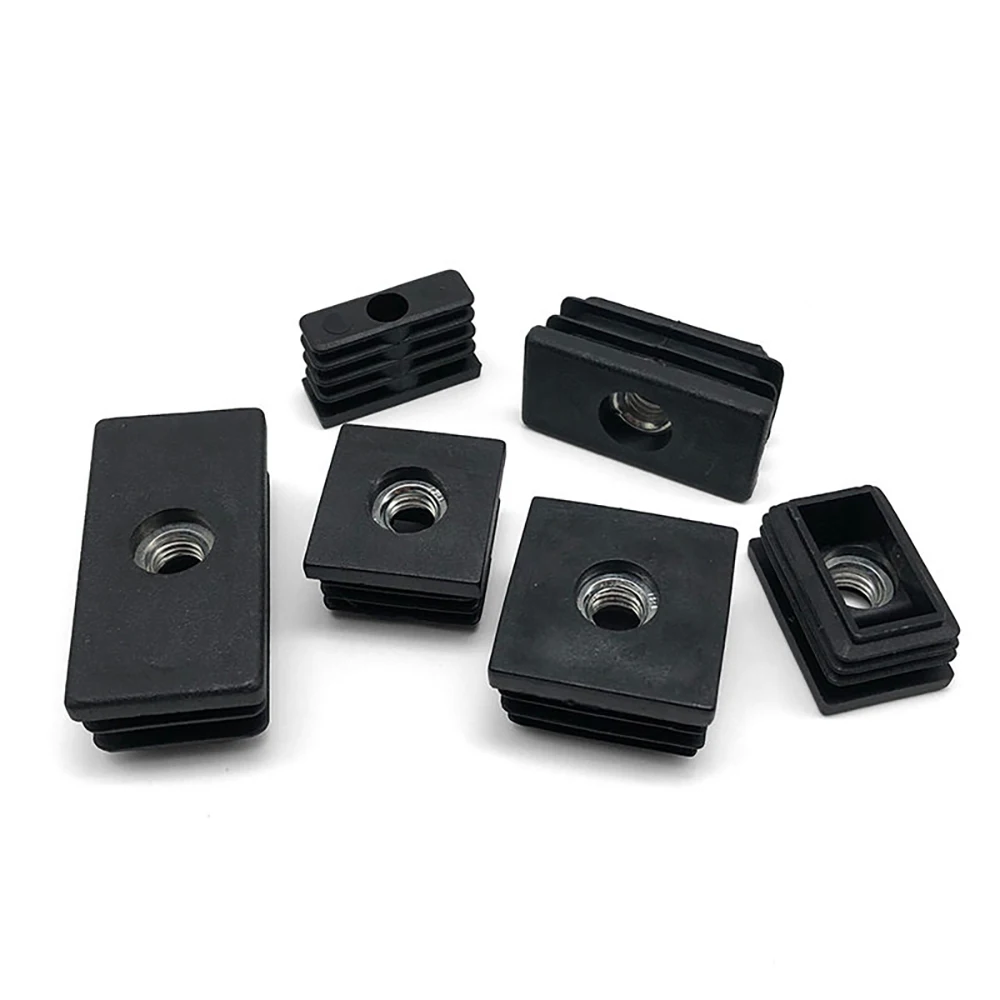 2-100Pcs M6 M8 M10 Square/Round Nut Plug With High Foot Pad Nut Tube Plug Home Foot Pad Balance Adjustable Wheel Sleeve