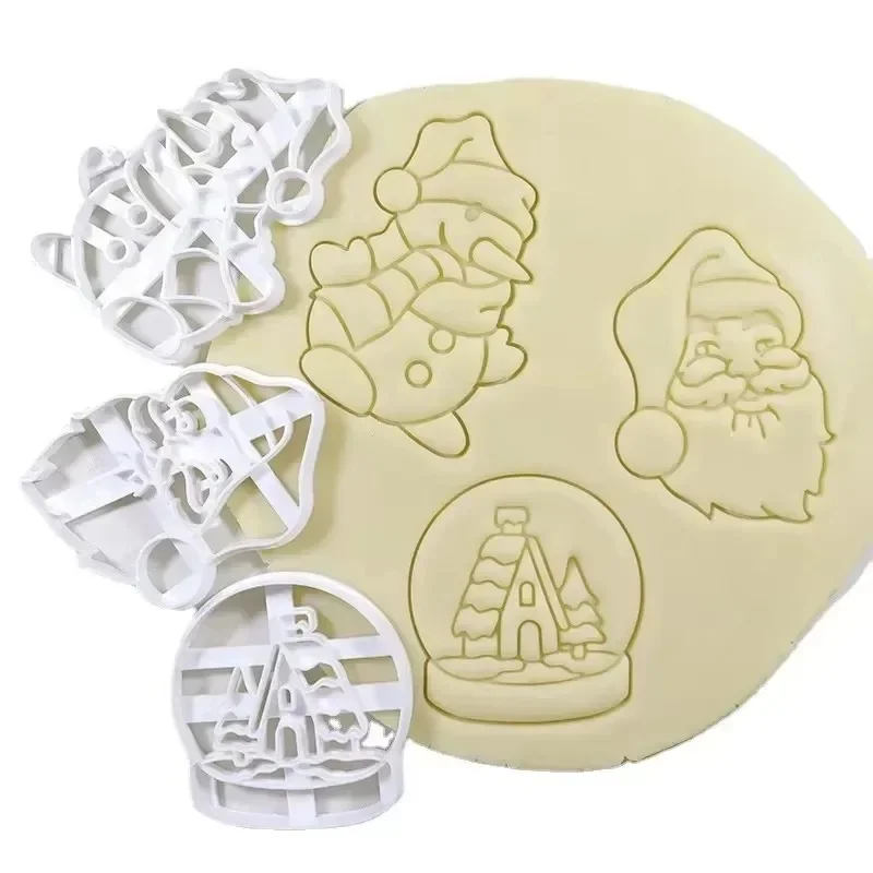 1/2pcs Halloween Gingerbread Man Skull Cookie Christmas 3D Plastic Skeleton Biscuit Mold Fondant Pastry Cartoon Cake Decoration