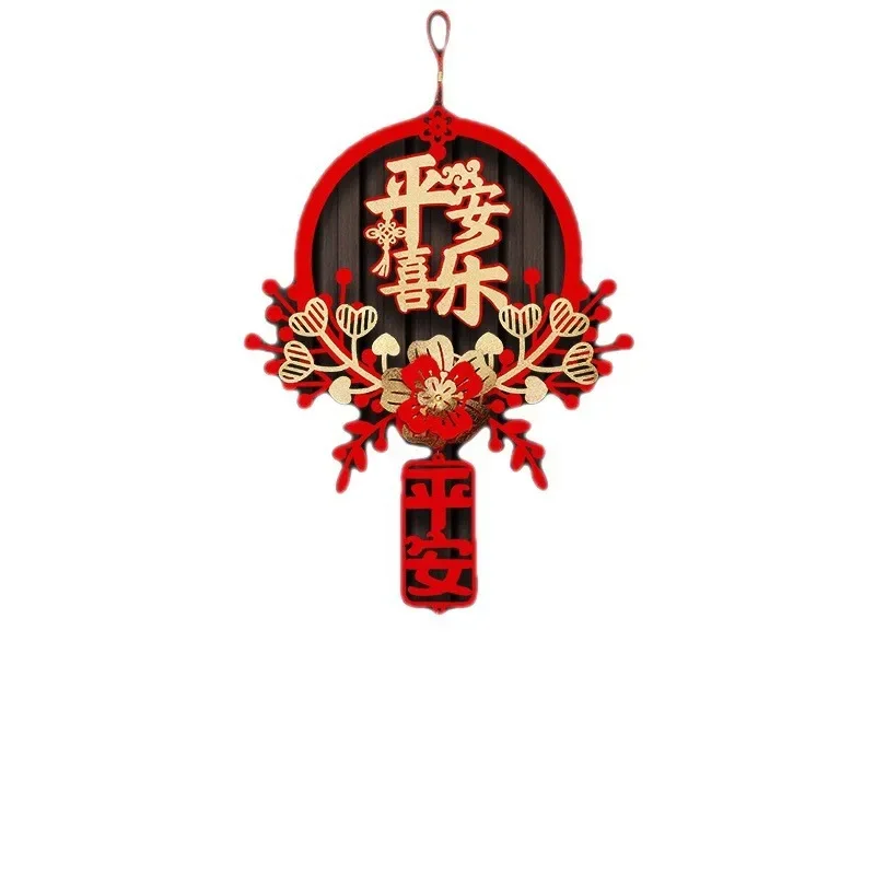CNY Fu Character Door Pendant Creative Flower Shape Tassels Hanging Ornament Spring Festival Decoration 2026