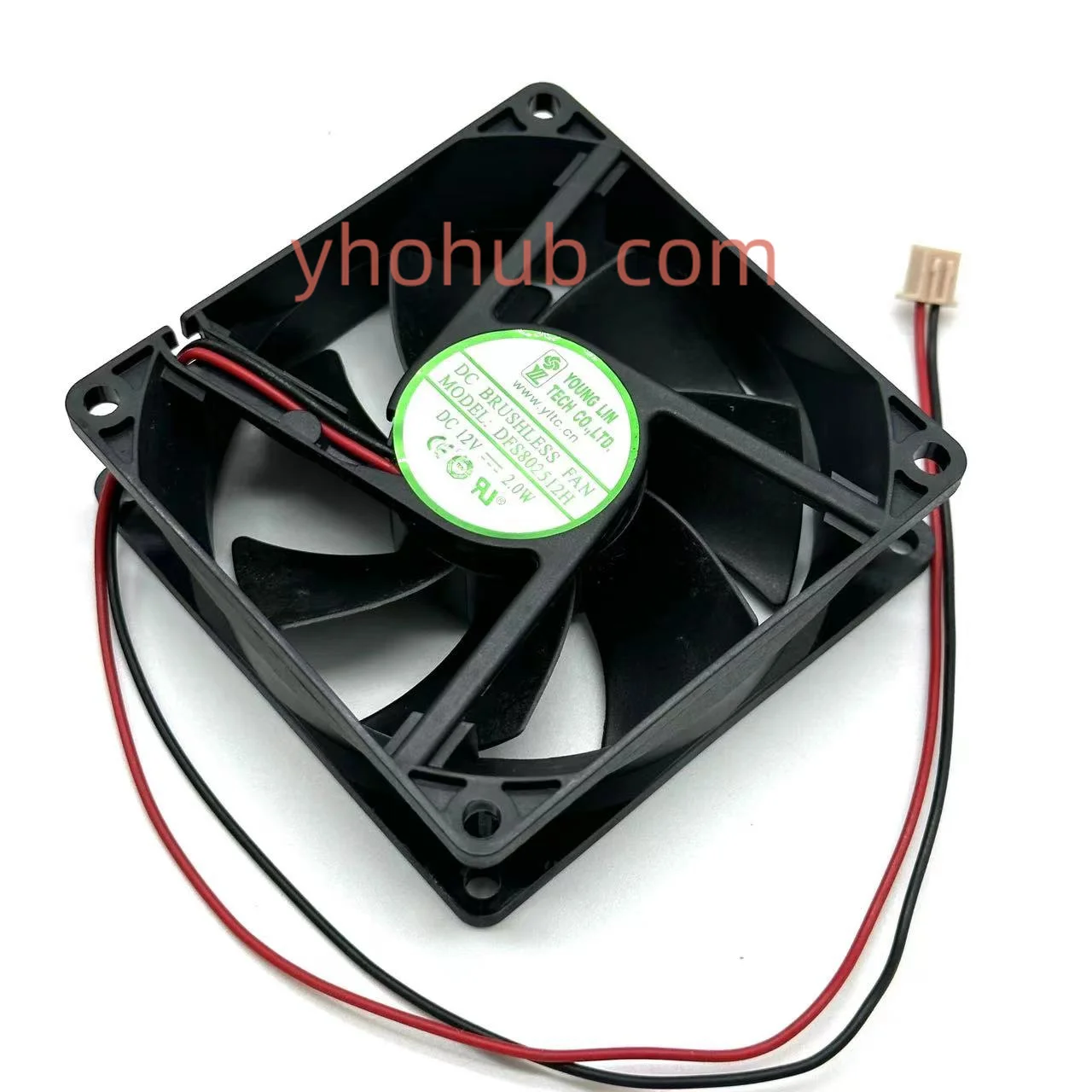 

YOUNG LIN DFS802512H DC 12V 2W 80x80x25mm 2-Wire Server Cooling Fan