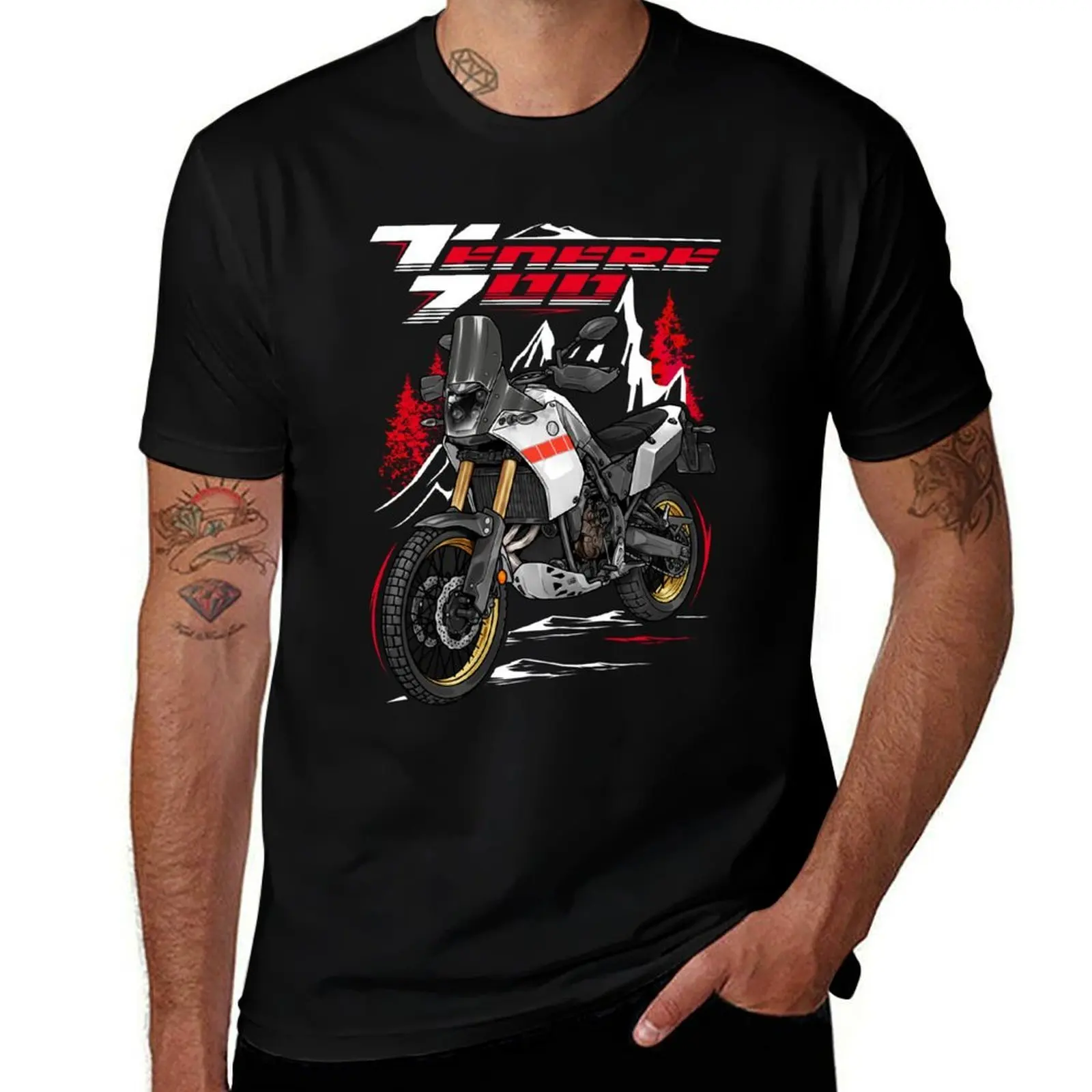 

Yamaha Tenere 700 2022-2023 (Heritage White) for Motorcycle Riders T-Shirt quick drying Men's cotton t-shirt