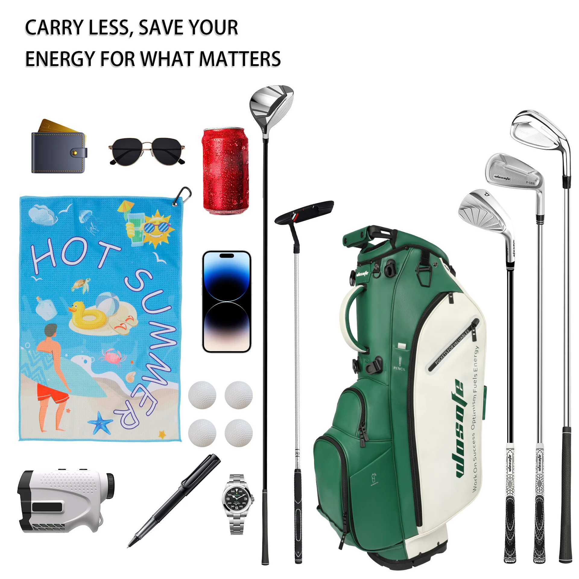 Direto do fabricante novo material pu suporte multifuncional saco de golfe à prova d'água transfronteiriço-conjunto completo capacidade do clube