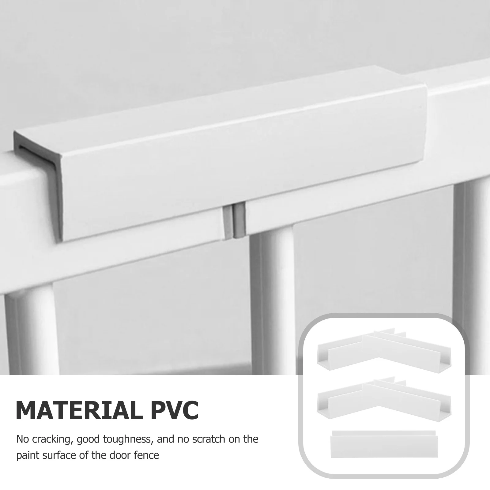 

5Pcs U Shape Fence Reinforcement Groove Professional No Scratch on Paint Surface for Dog Gate White Pet Gate Groove