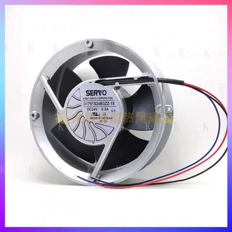 C    FOR SERVO D1751S24B3ZZ-15 DC24V 0.50A 3-Wire Aluminum Frame Cooling Fan