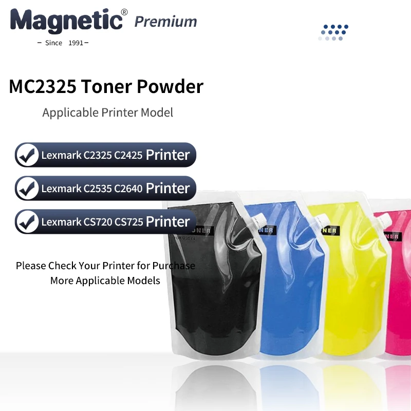 Recarga o pó de toner para Lexmark, compatível com Lexmark C2325, MC2325, C2425, MC2425, MC2535, MC2640, CS720, CS725, CX725, CS720de, 500g