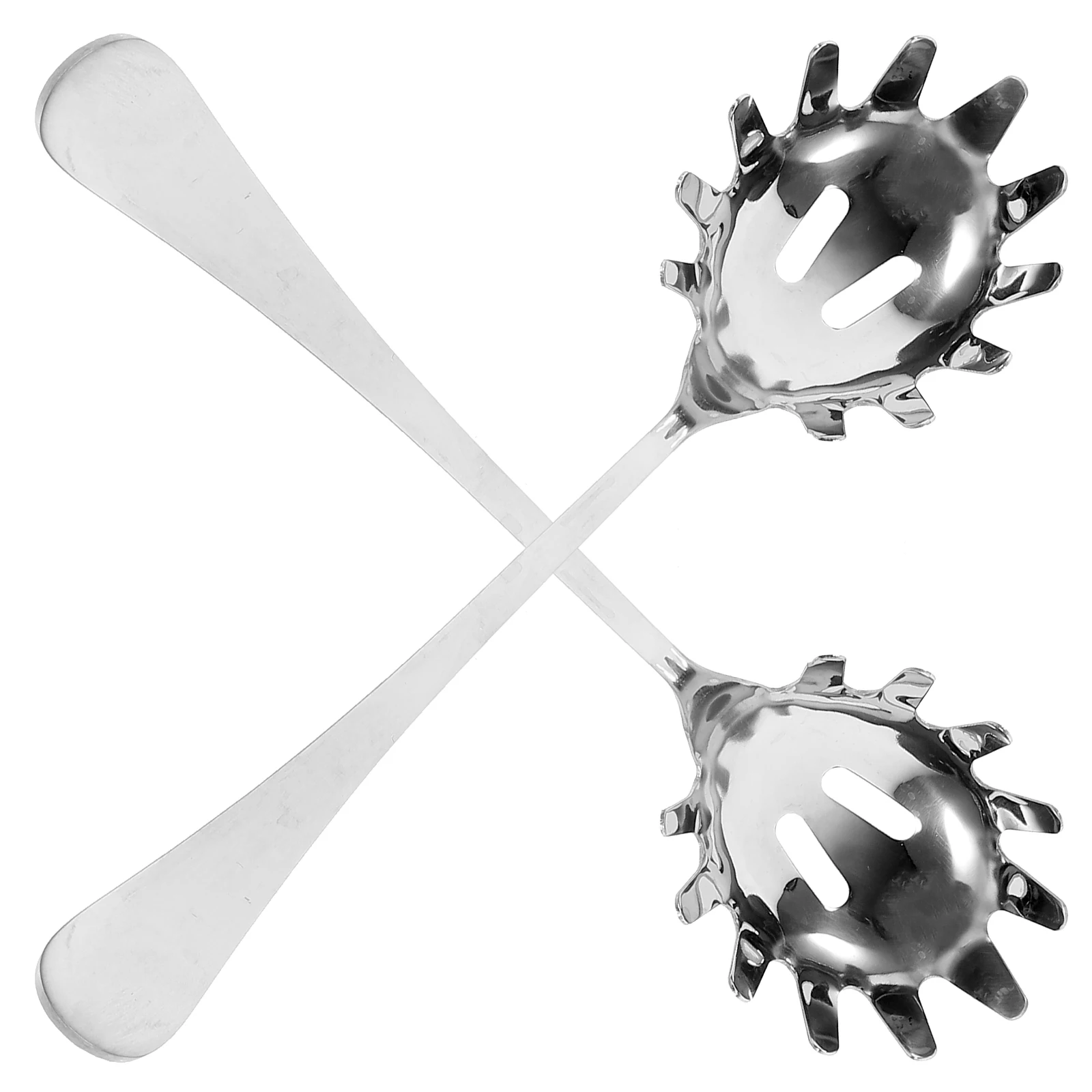 

2Pcs Stainless Smooth Pasta Scoop Kitchen Egg Dumpling Utensils Silver Spoon Spaghetti Spoon Pasta Scoop Cooking Tools