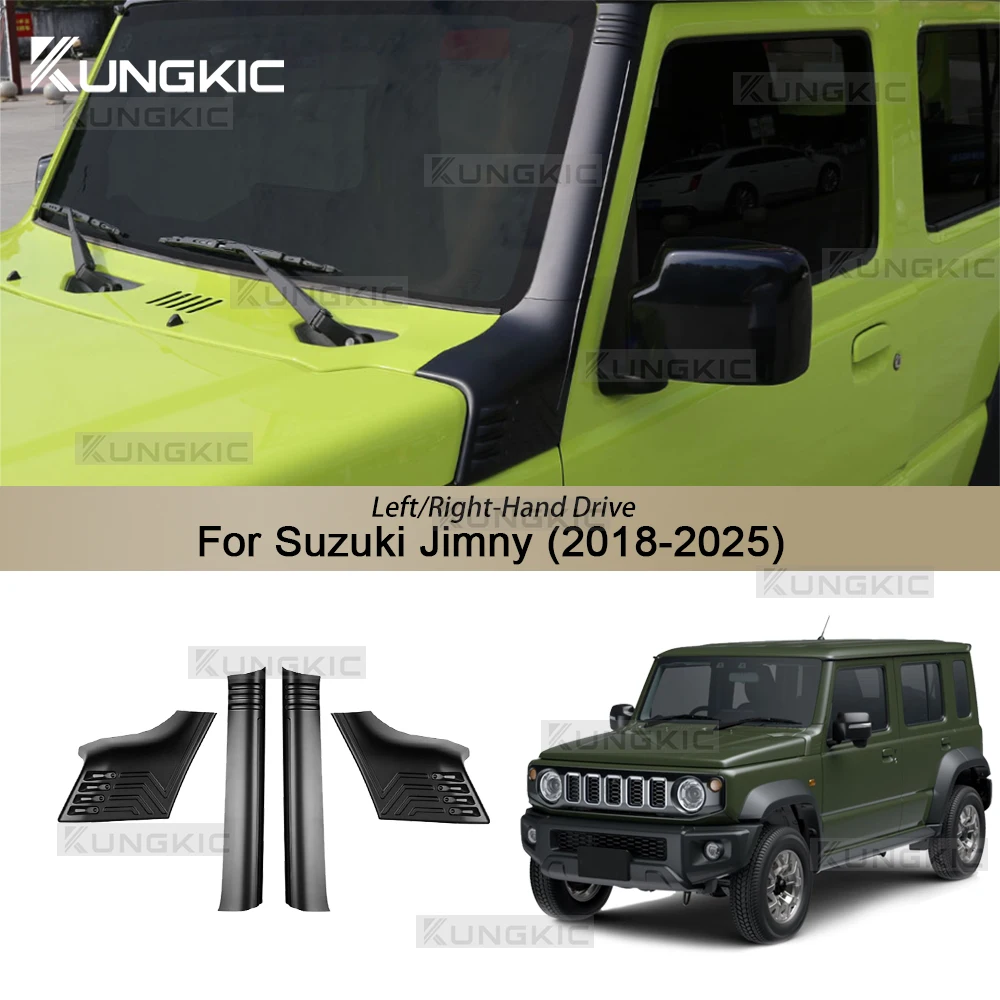

For Suzuki Jimny JB64 JB74 2018 2019 2020 2021 2022 2023 2024 2025 ABS Matte black Car A-pillar Trim Protective Sticker