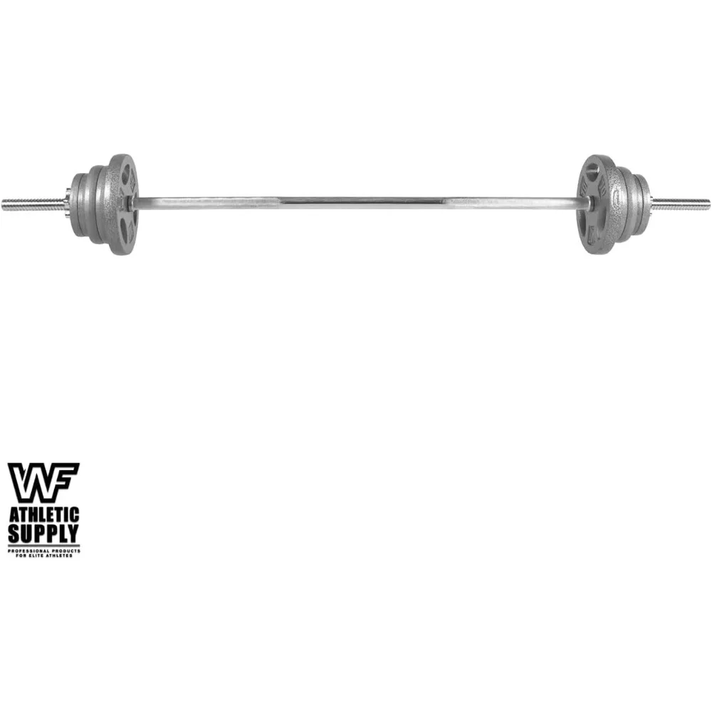 مجموعة دمبل قابلة للتعديل من WF Athletic Supply - 1 بوصة كروم EZ Curl أو شريط مستقيم، أوزان الحديد