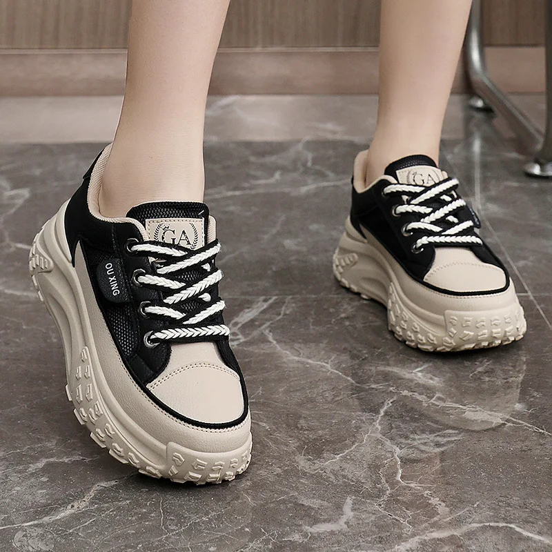 2024 New Women’s Thickness Vulcanized Shoes Summer Mesh Breathable Sneakers Student Small White Shoes Versatile Zapatillas Mujer