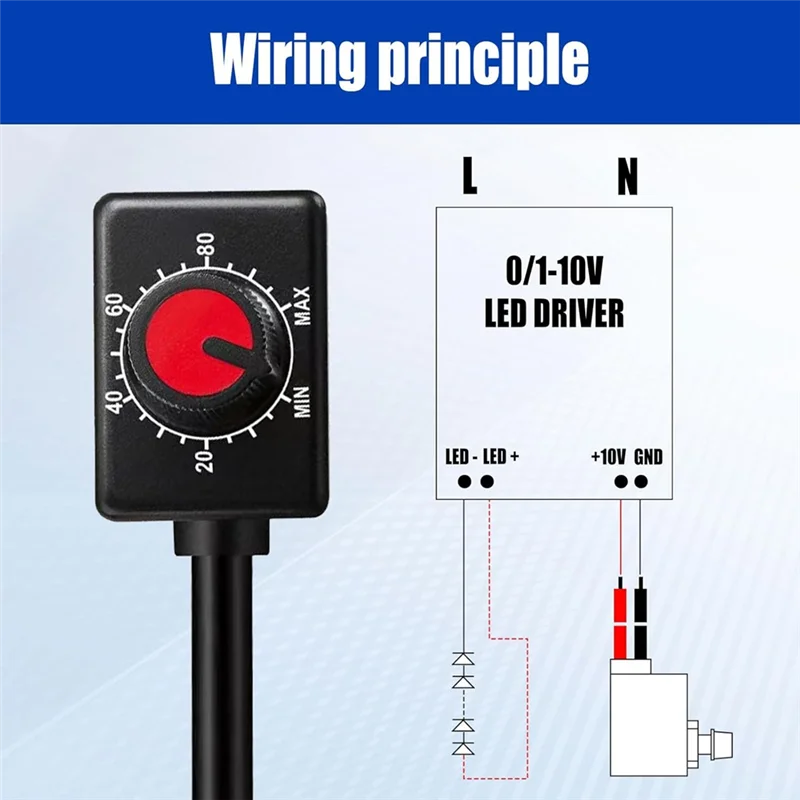 Regulador LED con perilla TKOH-6Pack DC 0/1-10V, Mini perilla de atenuación LED con interruptor de Control giratorio, atenuador pasivo de bajo voltaje, atenuación PWM
