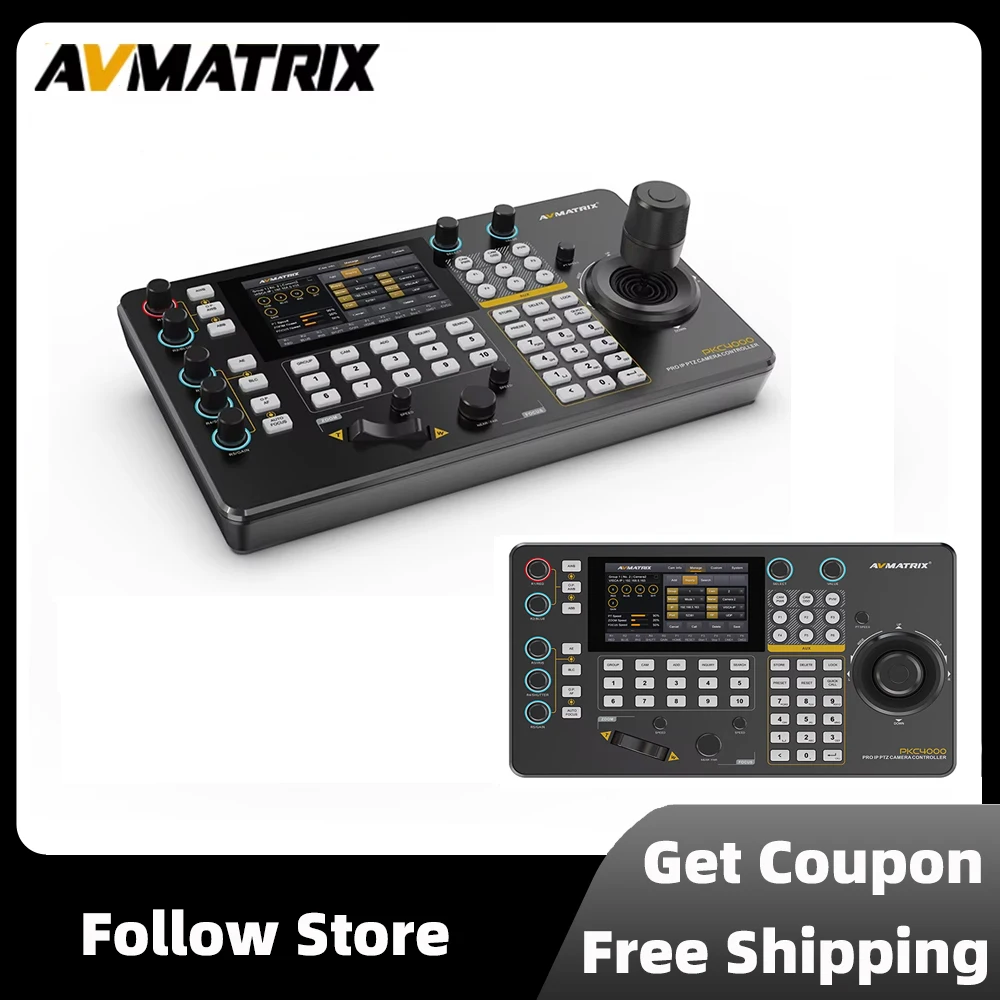 Avmatrix PKC4000 PTZ Camera Control Keyboard with 5 Inch Ccreen and 4D Joystick Support real-time Monitoring Video Decoding