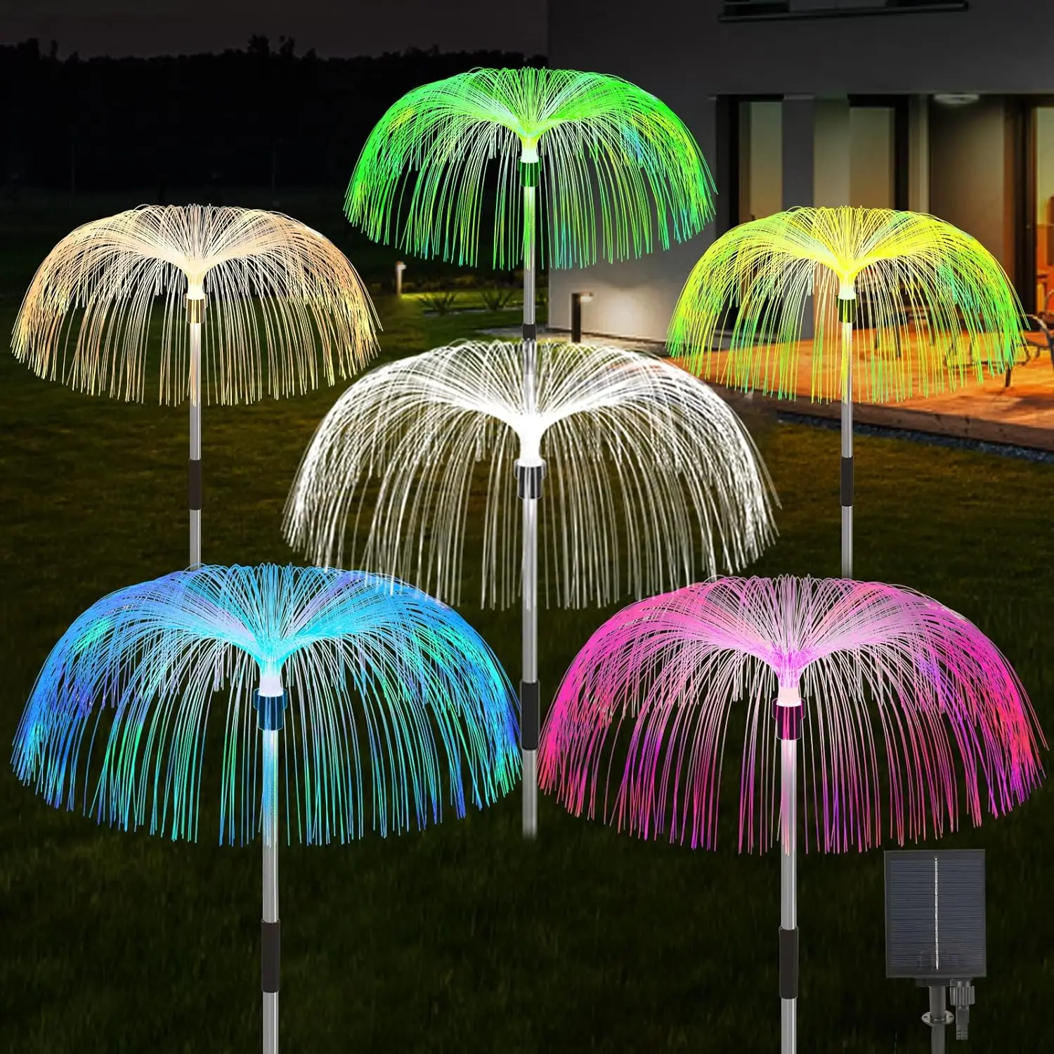 LED Solar Jellyfish Garden Lights Outdoor Waterproof Christmas Ornaments Yard Balcony Lawn Decoration Solar Powered Flowers Lamp 