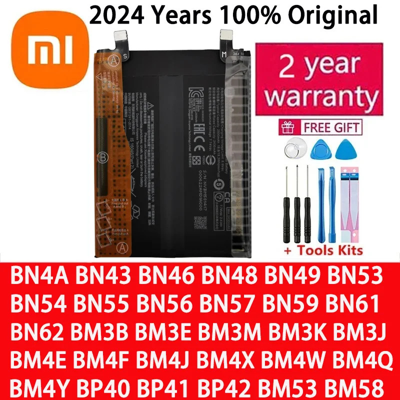 Battery For Xiaomi Mi Redmi Note Pocophone Poco F1 F2 K20 F3 X3 K30 K40 5 6 7 7A 8 8T 9 9A 9S 9T 10 10X 10S 10T 11 11T Pro Lite