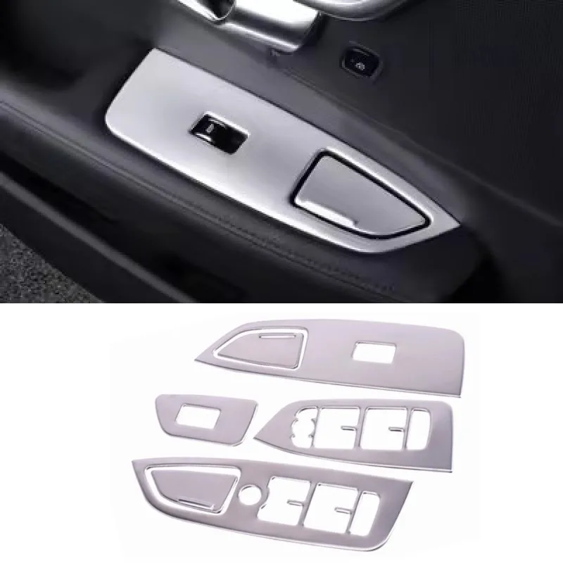 For Volvo S90 2017 2018 Car Styling Window Glass Lift Switch Button Panel Frame Cover Trim Interior Decals Accessories Sticker
