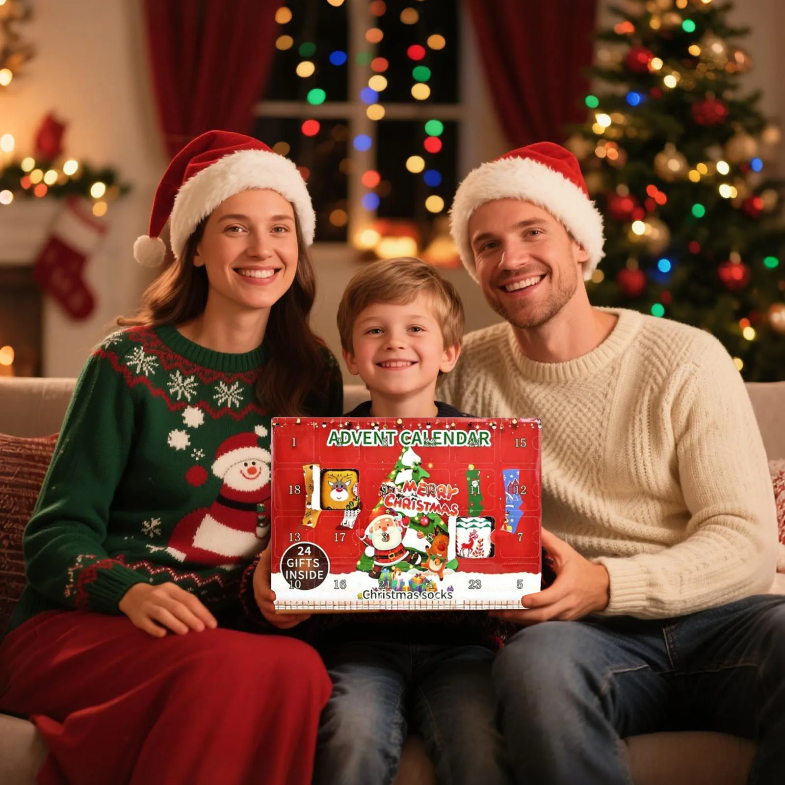 Compte à rebours de noël, calendrier au chocolat, chaussettes de père noël adaptées à diverses rassemblements et fêtes, comme minuterie, sable de salle de classe