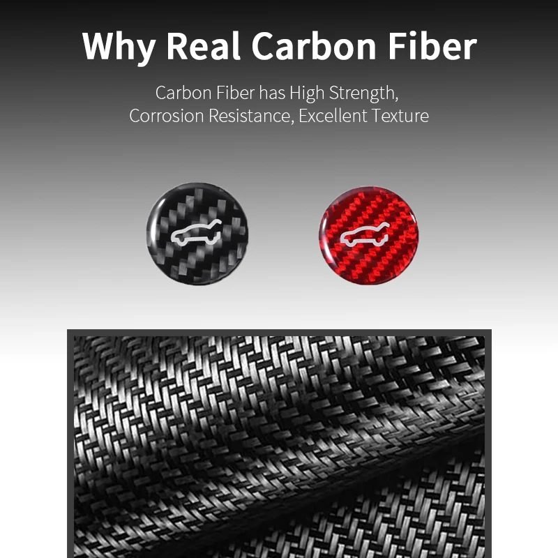 Stiker Saklar Pintu Bagasi Belakang Mobil Tesla Model 3 Model Y 2019-2025 Serat Karbon Asli Tombol Tutup Liftgate Aksesoris Interior