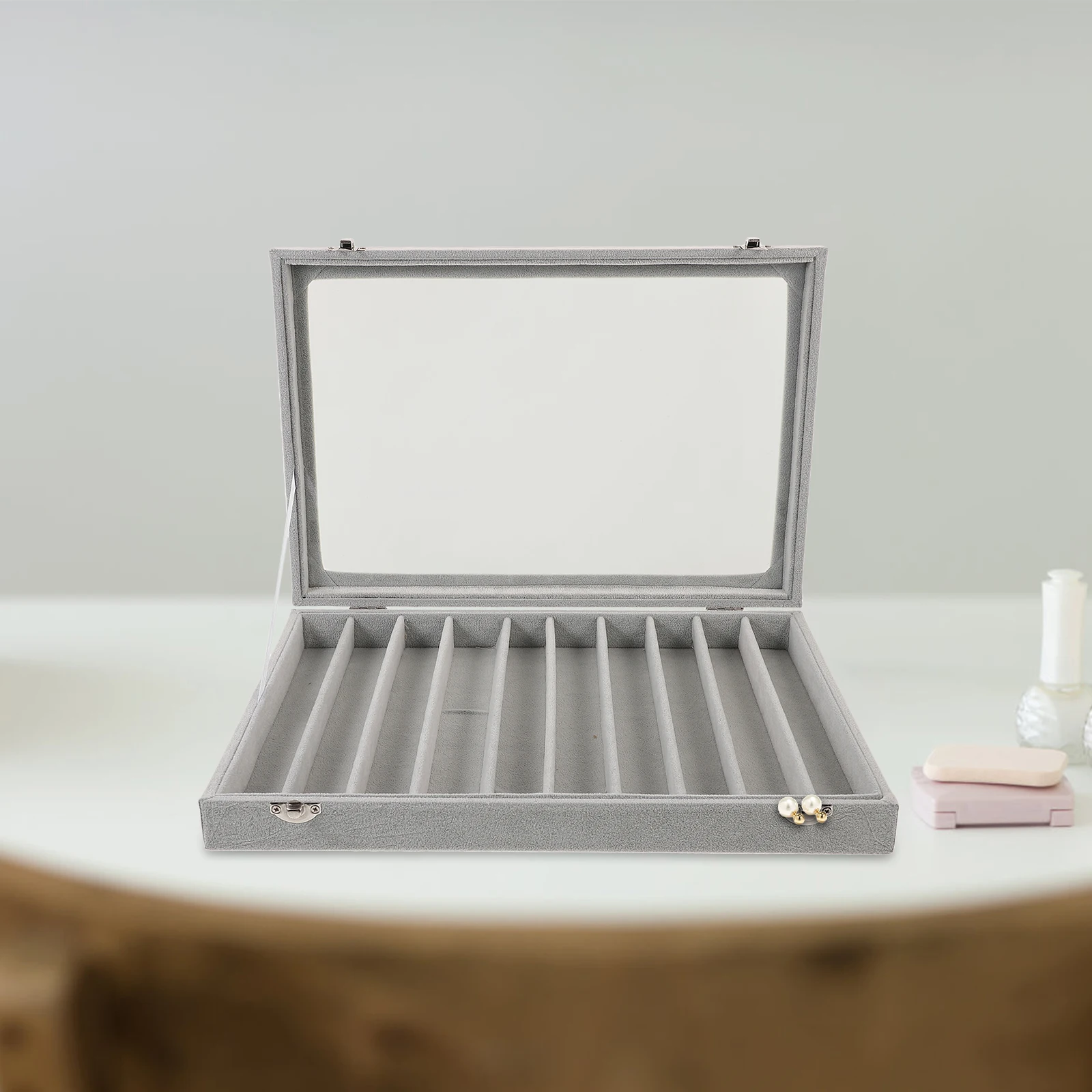 

Necklace Display Case Jewelry Box Organizer Lightweight Design Simple Structure Tidy Bedroom Earrings Pendants Brooches Travel