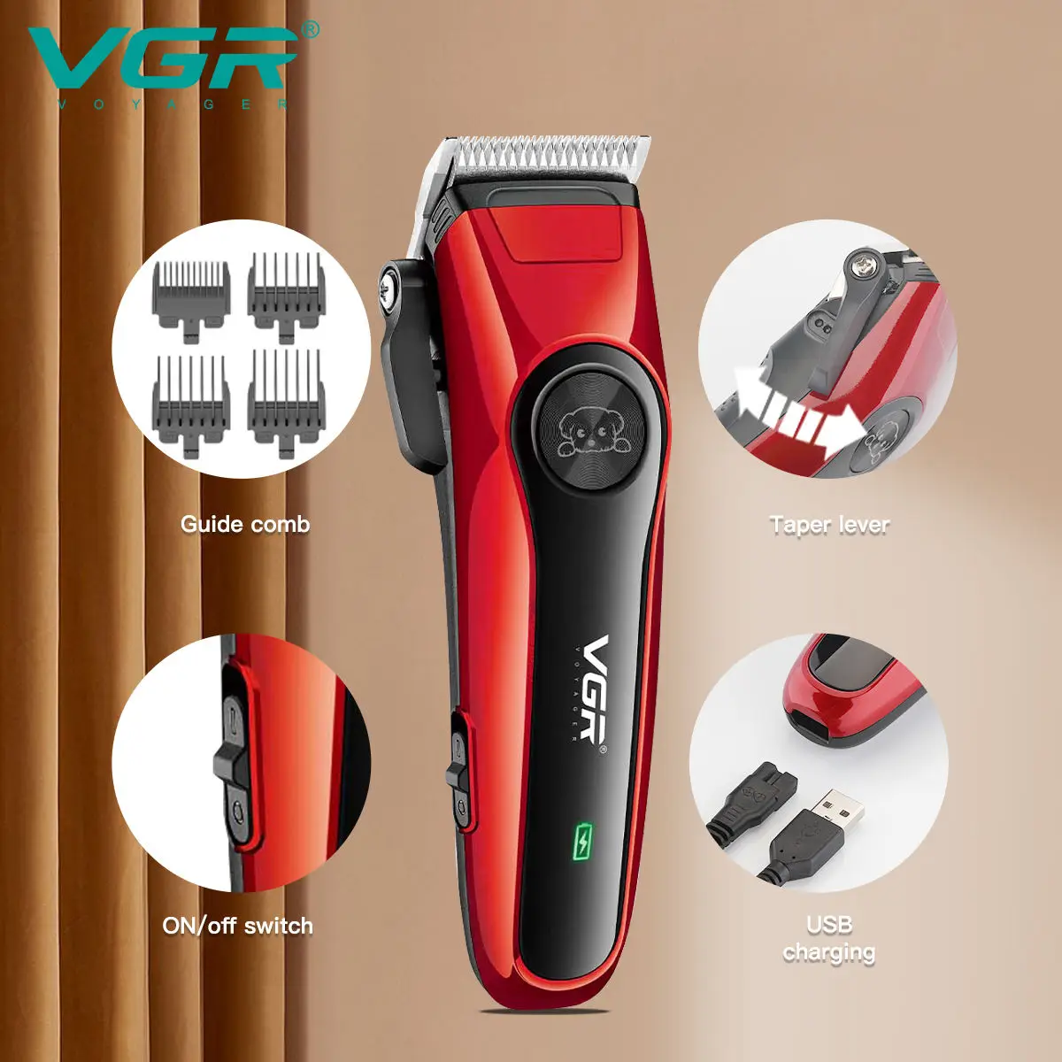 VGR 202 高品質強力なカットマシン充電式プロフェッショナル電気犬バリカンコードレスペットヘアトリマー