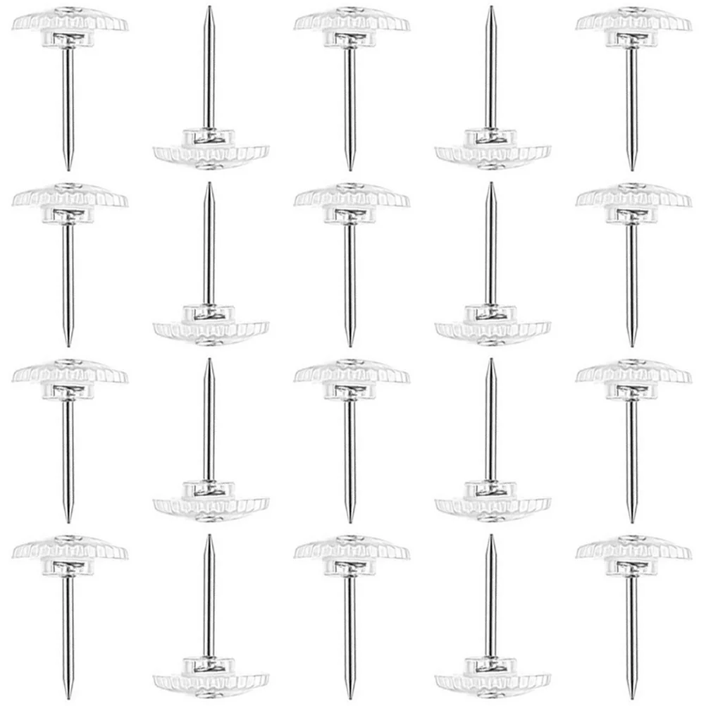 

100 Pcs Clear Thumb Tacks Painting Nails Shaped Thumbtacks for Cork Board Pin Plastic Decorative Pushpins