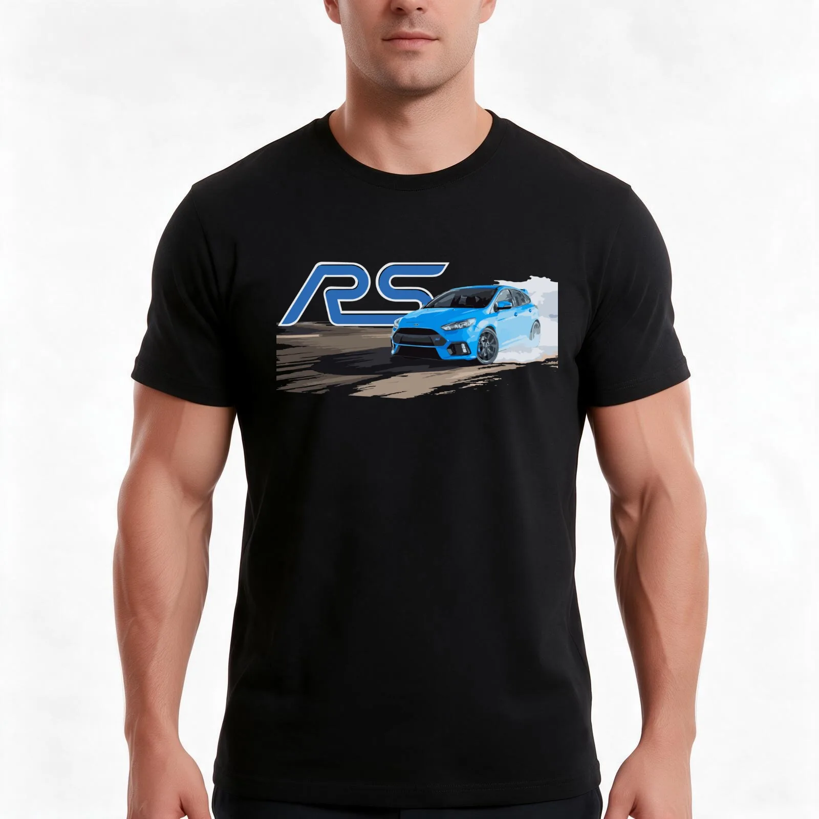 Focus RS Rallye Sport WRC Drift Turbo T-Shirt, Summer Casual Cotton Tee, Oversized Streetwear Tops, Vintage Graphic Print
