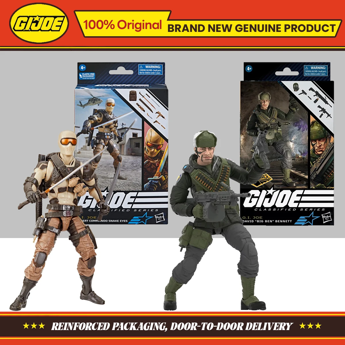Хасбро Г.И. Joe Classified Series Desert Commando Snake Eyes & Nightforce Дэвид Биг Бен Беннетт Фигурка Оригинальные игрушки Подарки Хасбро Г.И. Joe Classified Series Desert Commando Snake Eyes & Nightforce Дэвид Биг Бен Беннетт Фигурка Оригинальные игрушки Подарки