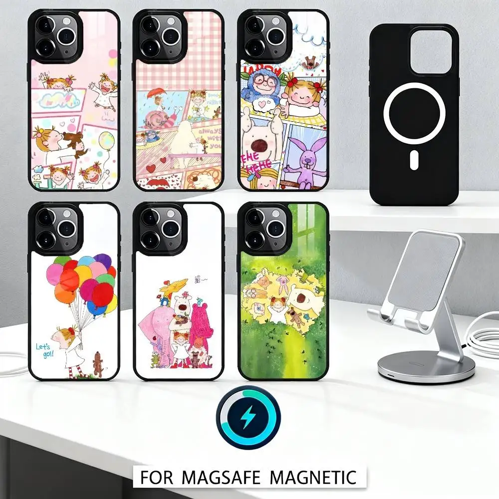 

L-Lucky Girl Whimsical World Phone Case For iPhone 17,16,15,14,13,12,Pro,Max For Magsafe Magnetic Wireless Charging